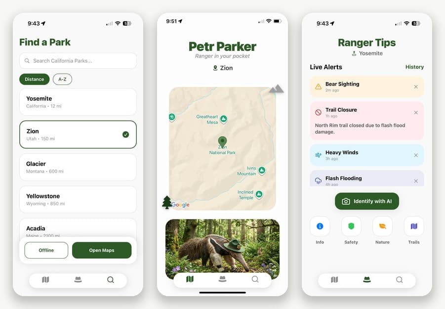 PetrPark park ranger companion app